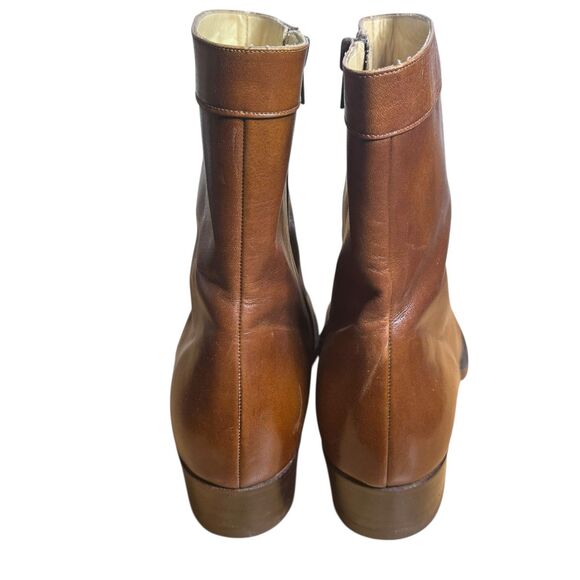 VTG Dan Post Boots Women’s 9 Brown Leather Side Zip Boho Western Indie Granola - Picture 3 of 16